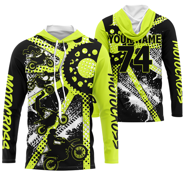 Dirt bike freestyle kid men women custom MX jersey UPF30+ green Motocross off-road racing shirt PDT63