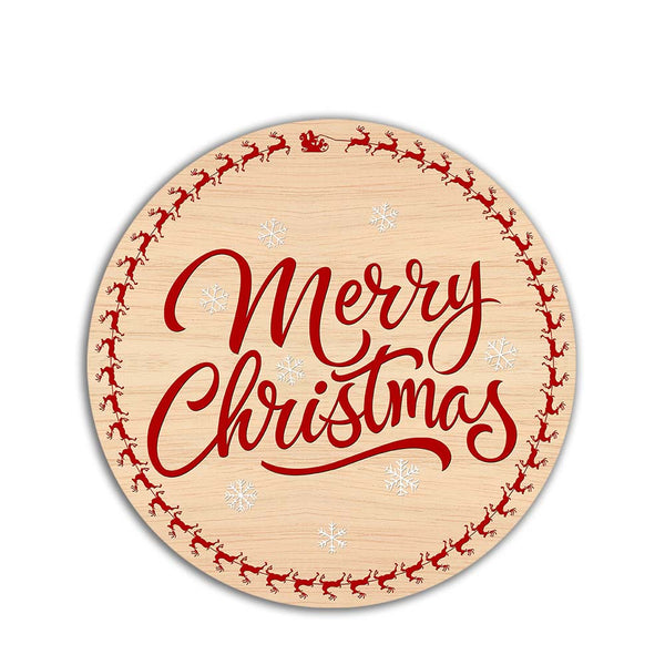 Christmas Door Hanger| Merry Christmas Door Hanger - Reindeer Door Hanger| Christmas Door Sign Holiday Decoration Wooden Door Hanger| Christmas Decoration Art Gift for X-mas| JDH03