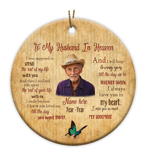 Husband Memorial Ornament - My Angel Husband, Christmas in Heaven, Husband Remembrance Home Decor, Memorial Gift for Loss of Husband| NOM163