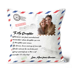 Letter from Mom in Heaven Personalized Memorial Pillow for Grieving Daughter Loss of Mom 1-sided Print| NPL79