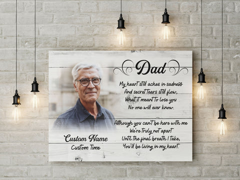 Dad Personalized Canvas, Sympathy Gifts for Loss of Dad, Dad Memorial Gifts, Memorial Gifts for Loss of Loved One - VTQ122