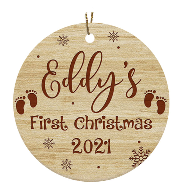 Custom Baby's First Christmas Ornament - Personalized Ornament for Baby Girl Baby Boy| Christmas Ornament for Baby Baby Reveal Gift Baby Announcement Ornament Gift for Family| JOR06