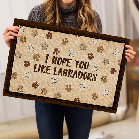 Dog Door Mat - I Hope You Like Labrador Retriever Doormat - Funny Dog Doormaat for Outdoor Indoor Decoration - Dog Lover Gift for Dog Mom, Dog Dad, Labrador Lover - JDM52