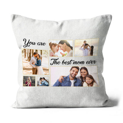 Best Mom Ever Personalized Pillow (Insert Included) Mother's Day Gift Custom Photo Collage 1-side Print NPL120