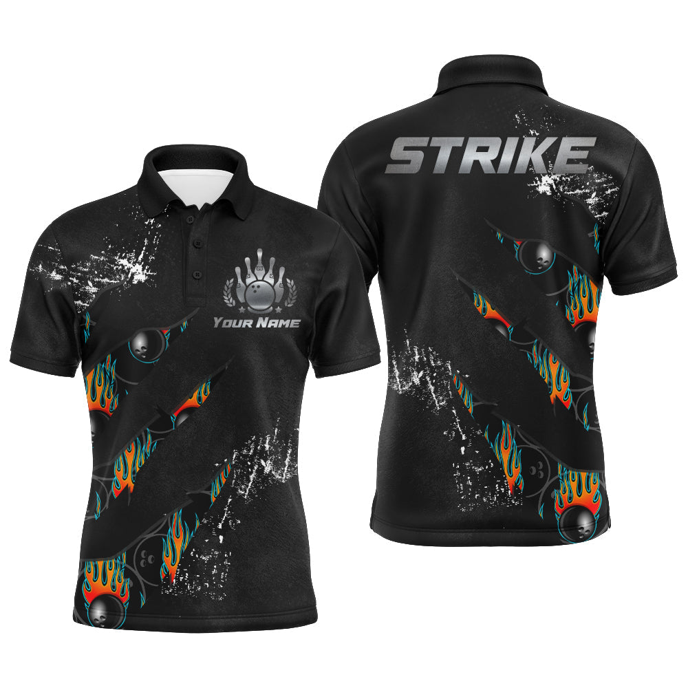 Custom Bowling Polo Shirt for Men, Strike Men Bowlers Jersey Short Sleeve NBP103