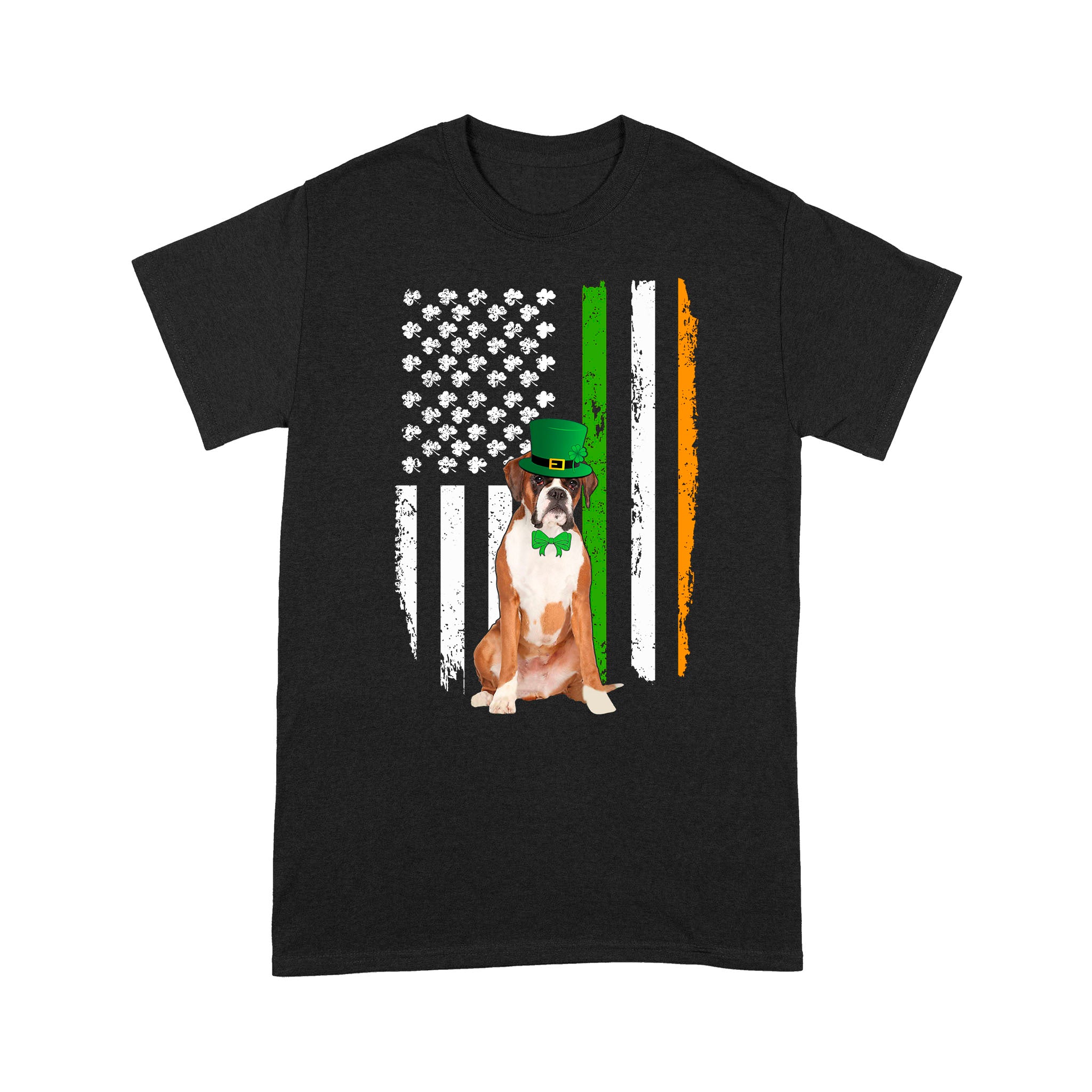 American Flag Boxer Dog St Patrick's Day T Shirt - FSD1398D06