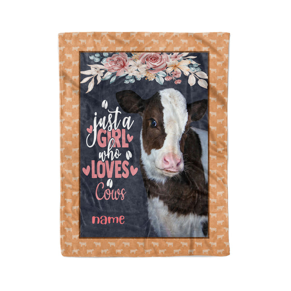 Girl who Loves Cows Fleece Blanket, gift for daughter, Family's Gift, Birthday's gift - TNN36D02