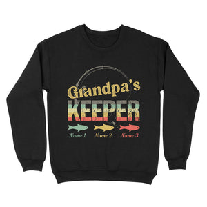 Grandpa's keeper custom fishing shirt, grandpa shirt, gifts for grandpa, grandfather, father's day D02 NQS1631 - Standard Crew Neck Sweatshirt
