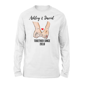 Personalized cute couple shirts, valentine shirts, gift for him, for her D05 NQS1279- Standard Long Sleeve
