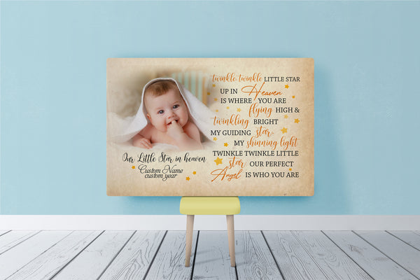 Memorial Canvas Personalized| My Shinning Light | Loss of Baby, Loss of Child, Infant Loss, Toddler, Child Loss Memorial Gifts| Remembrance Sympathy Gift for Grieving Mom| T1070