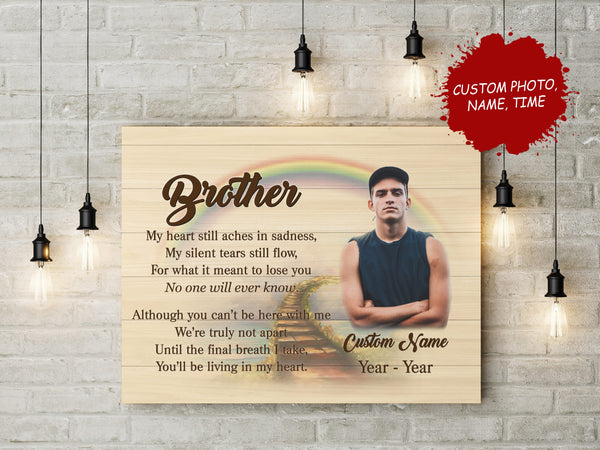 Brother Memorial Canvas, Personalized Remembrance Picture Frame, Sympathy Gift for Loss of Brother N2703