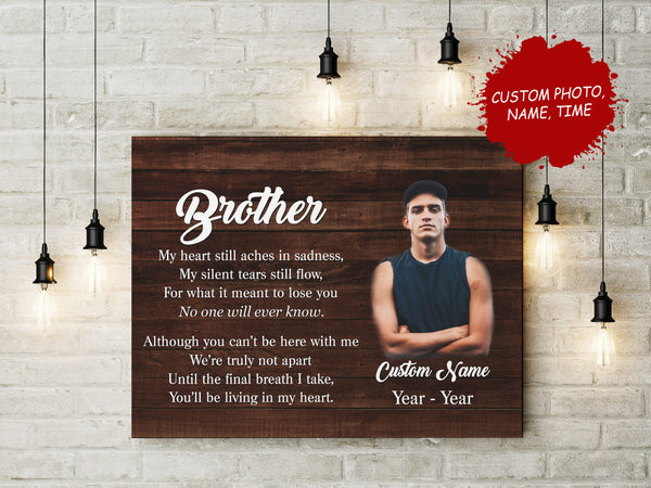 Brother Remembrance Personalized Canvas, Memorial Sympathy Gift for Loss of Brother in Loving Memory N2699