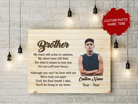 Brother Memorial Canvas, Personalized Remembrance Picture Frame, Sympathy Gift for Loss of Brother N2703