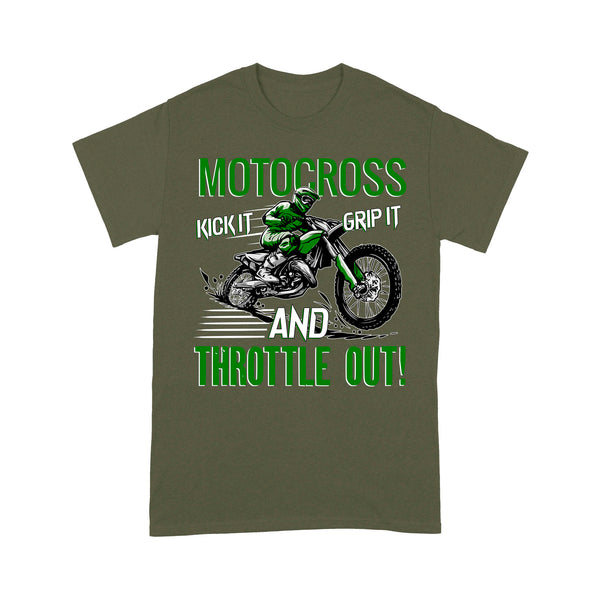 Motocross Men T-shirt - Motorcross and Throttle Out - Cool Dirt Bike Tee, Off-road Dirt Racing| NMS215 A01