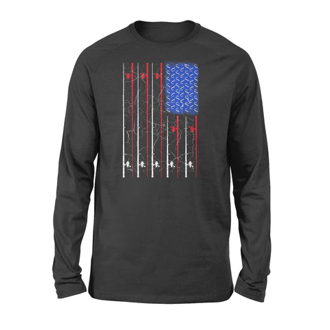 American US Flag 4th July Fishing Rod Shirt, Fisherman Gift D06 NQSD302 - Standard Long Sleeve