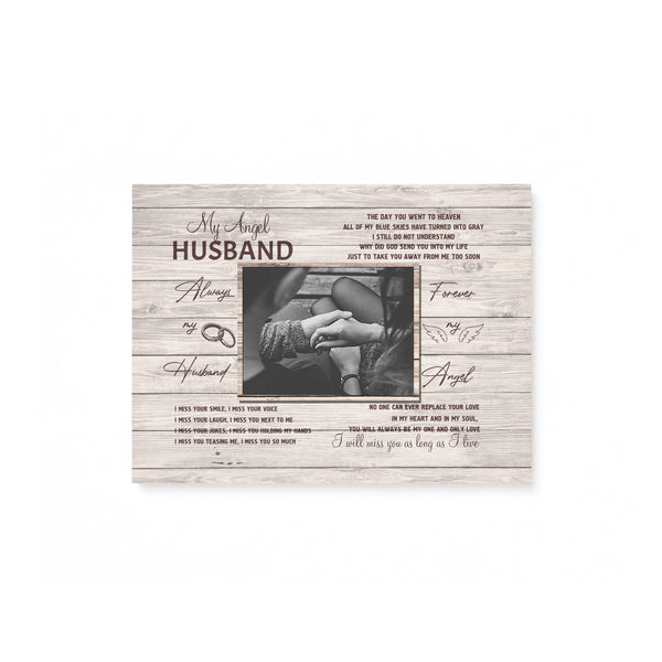 Personalized Custom Photo Canvas my angel husband, Always My Husband, Memorial Canvas D07 NQS1258
