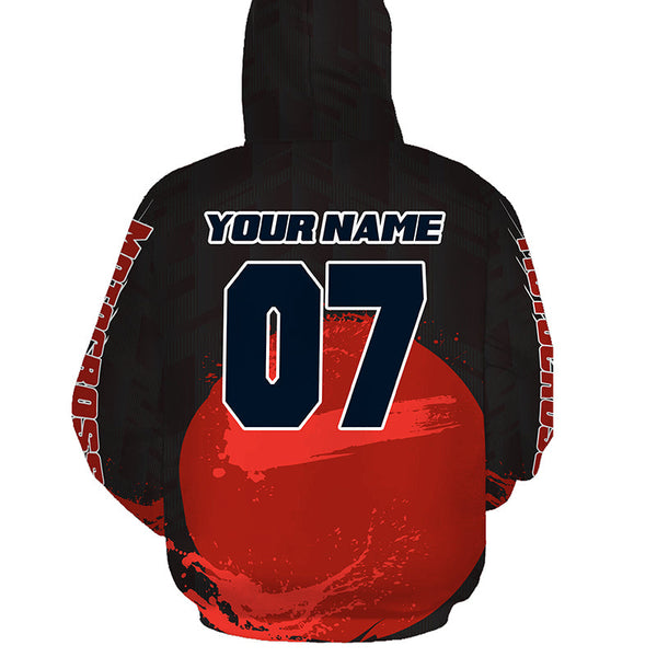 Red Dirt Bike Hoodie Adult UV Custom Motocross Hooded Jersey Extreme Off-Road Motorcycle Hoodie PDT445