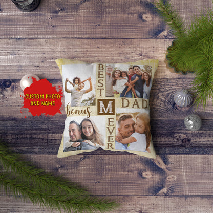Best Bonus Dad Ever Personalized Pillow (Insert Included) Father's Day Gift Stepdad All-over Print| NPL100