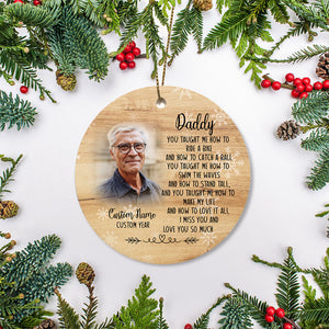 Dad remembrance personalized memorial ornament, angel dad, Christmas in heaven, in memory of father| ONT18