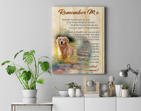 Personalized Dog Memorial Wall Art| Remember Me| Dog Remembrance Canvas, Dog Memorial Gift| Sympathy Gift for Loss of Dog, Dog Owner, Pet Owner| In Loving Memory of Dog|JCD794