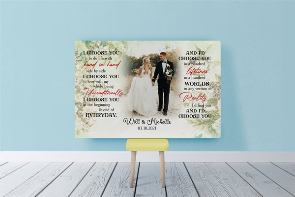 Personalized Gift For Him for Her| I Choose You  Canvas| Long Distance Relationship Gifts|  Best Anniversary Canvas for Him| Wedding  Gifts Ideas| Engagement Party Gifts CP111