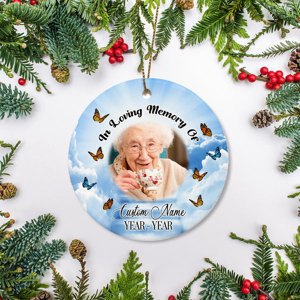 Memorial Christmas Ornament Sympathy Gift For Loss Of Mother Father In Heaven Remembrance Home Decor ODT51