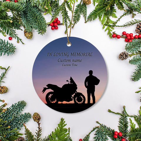 Motorcycle Remembrance Ornament Memorial Gift For Loss Of Bikers In Heaven On Christmas ODT15