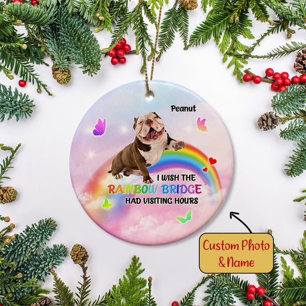 Rainbow Bridge - Pet Memorial Ornament Custom Photo| Pet Loss Christmas Ornament, Remembrance for Loss of Dog, Loss of Cat| NOM11