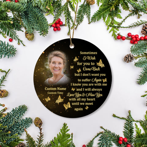 Memorial ornament - Until we meet again, remembrance ornament for loss, butterflies keepsake gift| ONT44