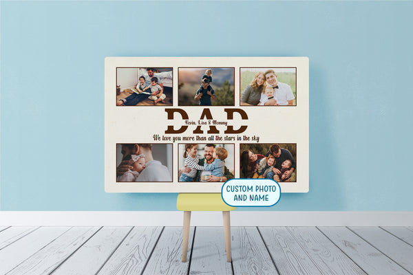 Personalized Dad Canvas from Daughter Son| We Love You| Father's Day Gift for Dad, Father, Husband| JC898