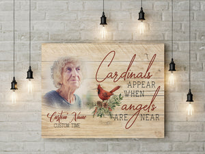 Personalized Memorial Sympathy Gift for Loss of Loved One Cardinals Canvas Meaningful Remembrance Gift VTQ25