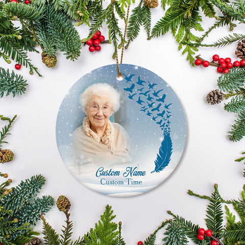 Personalized Ornament, Memorial Ornament on Christmas, Sympathy gift for loss of loved one - OVT08