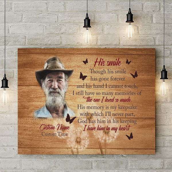 Personalized memorial canvas - Bereavement gift for loss of loved one, memory of angel in heaven CNT07