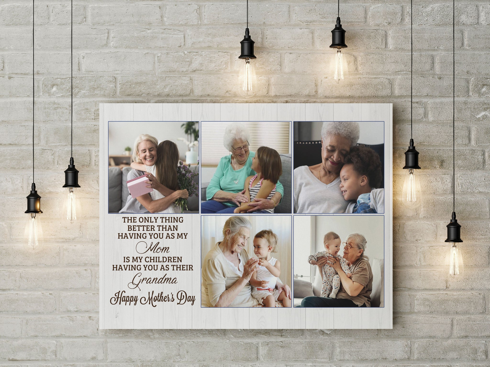 Mom Daughter Collage Canvas, Mother's Day Gift Ideas From Daughter