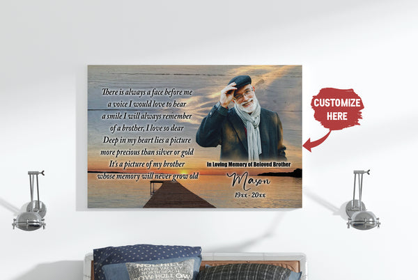 Brother Memorial Canvas - Brother Remembrance Loss of Brother Gift Memorial Gift Sympathy Gift for Loss of Brother In Memory of Brother Sunset Canvas for Brother in Heaven - JC771