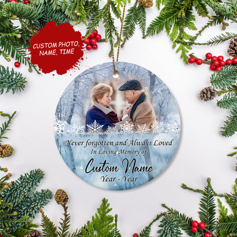 Never forgotten and always loved, memorial ornament, sympathy gifts for loss, remembrance ornament| ONT50