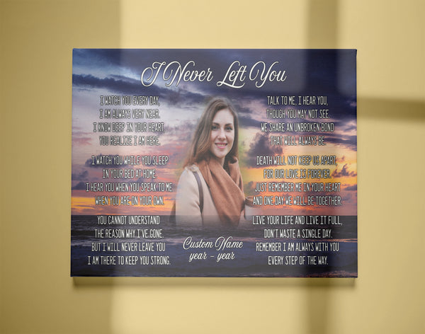 Sympathy gift for loss of loved one, I never left you canvas/poster for loss of Father Mother - VTQ182