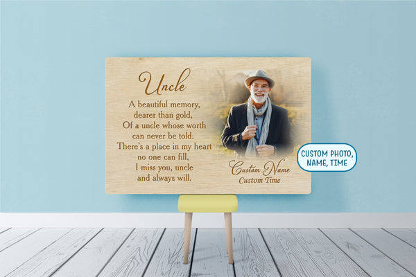 Personalized Memorial Gift for Loss of Uncle Deepest Sympathy Canvas for Loss of Loved One VTQ77