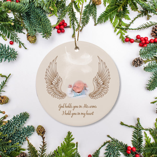 Baby Memorial Ornament - Angel Baby Custom Photo, Remembrance for Loss of A Child, Sympathy Gift, Infant Loss Bereavement Condolence| NOM160