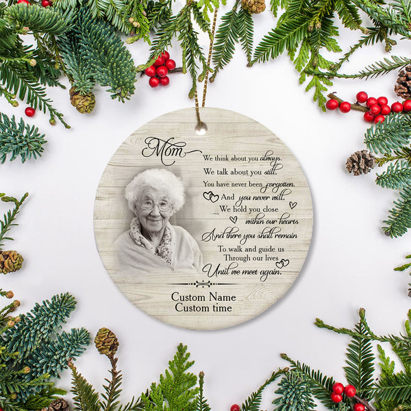 Mom Memorial Ornament - Until We Meet Again, Christmas in Heaven Mom Remembrance Mother in Memory NOM268