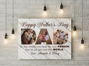 Happy Fathers Day Dad Personalized Canvas Custom Photo Collage Fathers Day Gift Keepsake for Dad| N2606