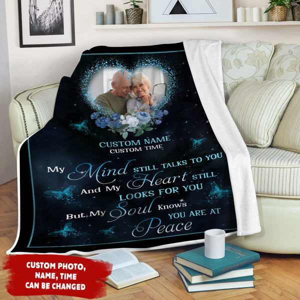 Custom sympathy blanket, Remembrance gift for loss of Dad Mom Son Brother, Butterfly memorial gift BNT01