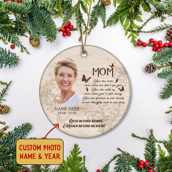 Mom Memorial Ornament - In Memory of Mom, Christmas in Heaven, Mother Remembrance Home Decor, Sympathy Memorial Gift for Loss of Mother| NOM88