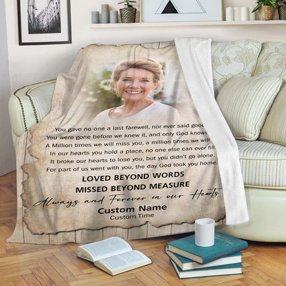 Sympathy blanket for loss of loved one, Remembrance Memorial blanket throw for loss of Father - VTQ151