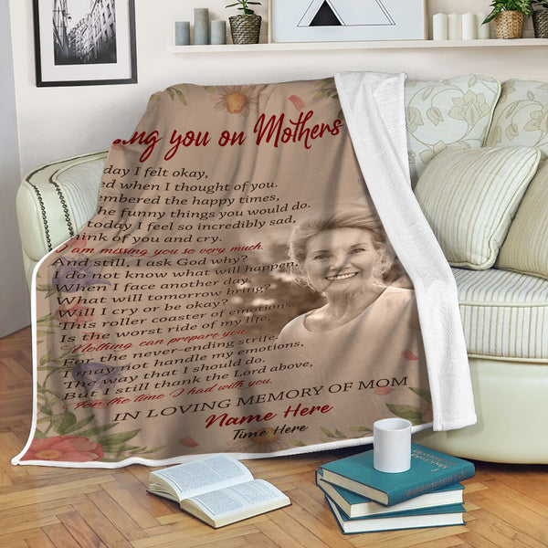 Personalized Mother's Day Memorial Blanket for Mom Mother in Heaven Remembrance Keepsake Memorial Gift| JB354