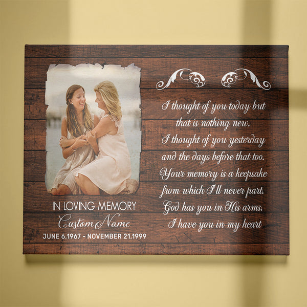 Custom remembrance canvas - Memorial keepsake gift for loss, loving memory of mom dad brother son CNT35