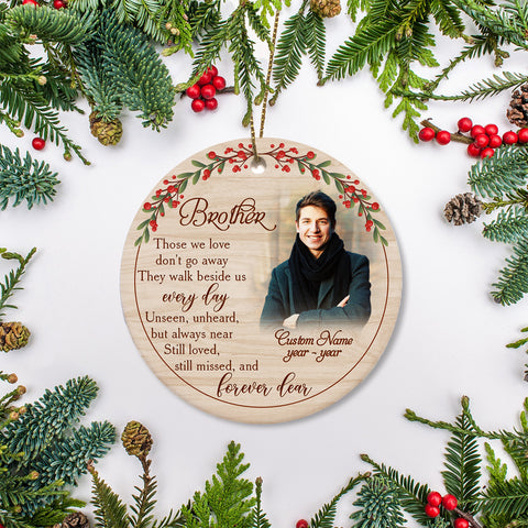 Brother Memorial Ornament, Christmas in Heaven Brother Remembrance, Memorial Gift Loss of Brother NOM325