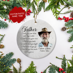 Dad memorial ornament Christmas in heaven, personalized dad angel ornament, sympathy gifts father| ONT19