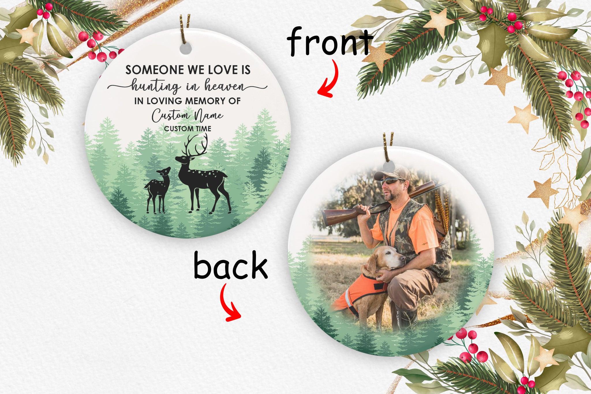 Hunting and Fishing Memorial Gift Sympathy Gift in Loving Memory