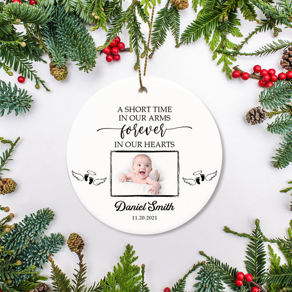 Baby Memorial Ornament - Custom Photo, Remembrance for Loss of A Baby, Child Loss Sympathy Gift, Infant Loss Bereavement Condolence| NOM59